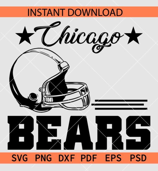 Chicago Bears Helmet SVG, Chicago Bears Football SVG, The Bears Football SVG