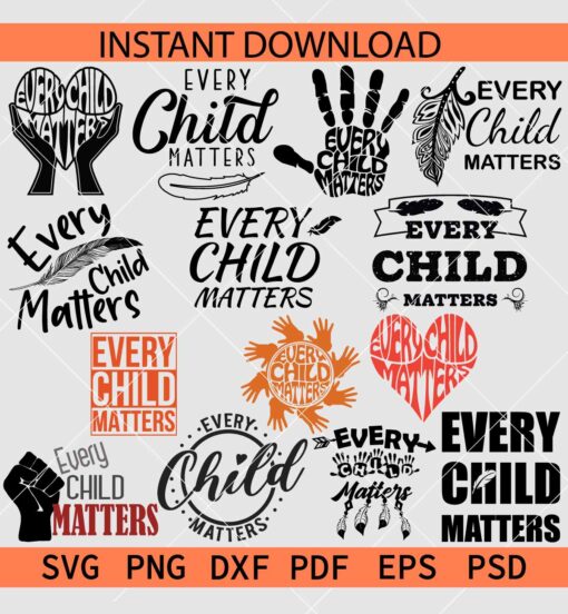 Child Day Holiday SVG Bundle, Child Protection Bundle SVG, Orange Shirt Day SVG Bundle