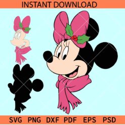 Christmas Minnie Mouse Mistletoe SVG, Happy Christmas Minnie SVG, Christmas Disney SVG 