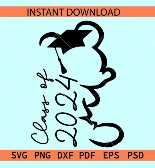 Class of 2024 Disney Line art SVG, Mickey Class of 2024 SVG, Mickey Mouse 2024 Class SVG