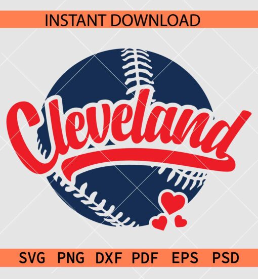 Cleveland Baseball Ball SVG, Cleveland Baseball Sports SVG