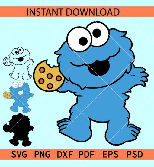 Cookie Monster SVG, Layered Monster SVG