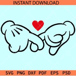 Disney Gloved Hand with heart Symbol svg, Disney Love Hands SVG