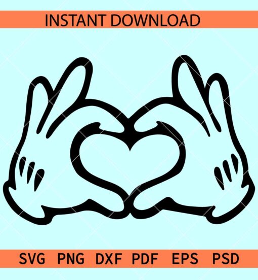 Disney Hands  Love Sign SVG, Disney Valentine Hands SVG, Love Symbol Hands ASL SVG