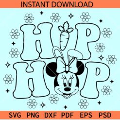 Disney Hiphop SVG, Easter Minnie SVG, Disney Bunny SVG, Minnie with Bunny Ears SVG
