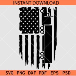 Distressed USA Flag Truck Driver SVG, Distressed American Flag Truck SVG, Patriotic Trucker SVG, 4th of July Ragged Flag Truck SVG