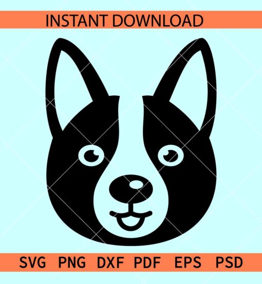 Dog Face svg, Cartoon dog face SVG, Dog face silhouette SVG, cute dog face SVG