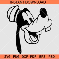 Dog pluto Head Outline SVG, Pluto Dog Sketch SVG, Pluto Dog Stencil SVG