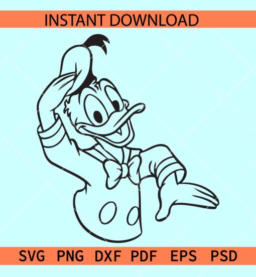 Donald duck Sketch SVG, Donald duck Coloring Page SVG, Disney Duck SVG