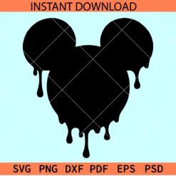 Dripping Mickey Head SVG, Dripping Disney Head SVG, Mickey Mouse Dripping Head SVG
