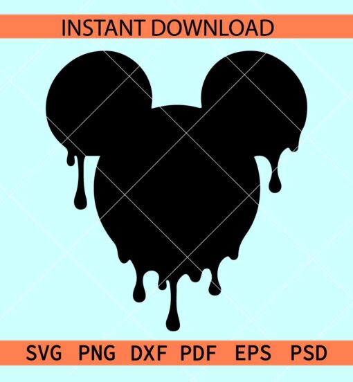Dripping Mickey Head SVG, Dripping Disney Head SVG, Mickey Mouse Dripping Head SVG