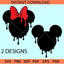 Dripping Mickey Minnie Bundle SVG, Dripping Disney Head SVG, Disney Head Dripping SVG Bundle 