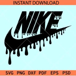 Dripping Nike SVG, Nike Logo Dripping SVG, Drippy Nike SVG