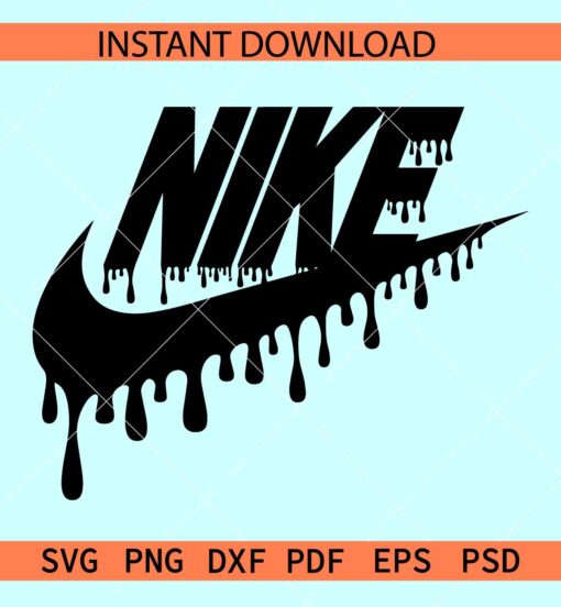 Dripping Nike SVG, Nike Logo Dripping SVG, Drippy Nike SVG