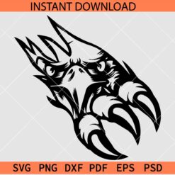 Eagle Head Inside Claw SVG, Eagle Claw and Head Vector SVG