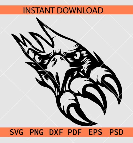 Eagle Head Inside Claw SVG, Eagle Claw and Head Vector SVG