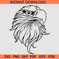 Eagle Head Outline SVG, Eagle Head Vector SVG, Transparent US Bird SVG, Eagle Head Sketch SVG, Eagle Head Line Art SVG