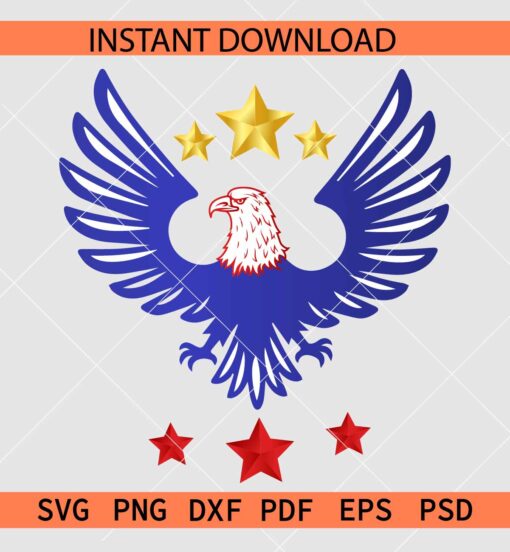 Eagle Logo US Color SVG, Eagle Budge SVG, American Bird SVG