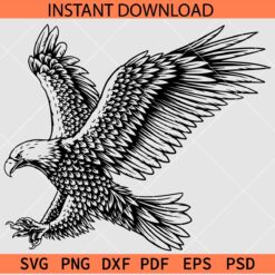 Eagles Attack SVG, Eagle Landing SVG, USA Bird Landing SVG