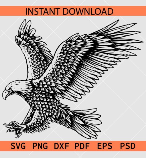 Eagles Attack SVG, Eagle Landing SVG, USA Bird Landing SVG
