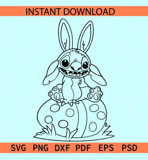 Easter stich Out line SVG, Easter Stich on top of Easter eggs SVG, Easter Egg and stitch SVG