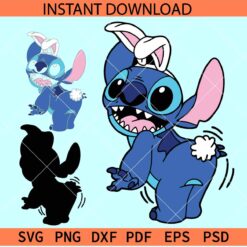 Easter stich funny SVG, Funny Easter Stitch SVG, Stitch with bunny ears SVG, Rabbit ears Bunny SVG