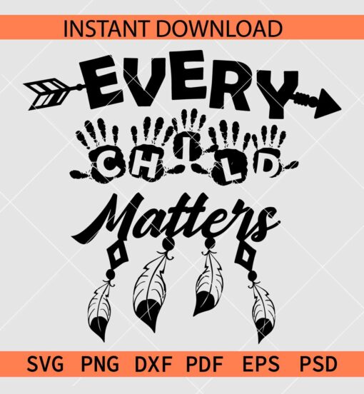 Every Child Matters Feathers SVG, Child Welfare SVG, Child Day Holiday SVG