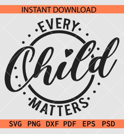 Every Child Matters Wreath SVG, Child Day Holiday SVG, Child Protection SVG