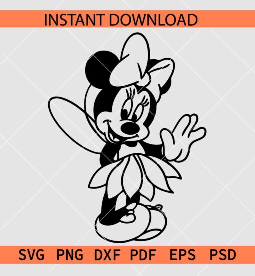 Fairy Mouse svg, Cute Mouse SVG, Disney Fairy SVG, Minnie Fairy with Bow SVG