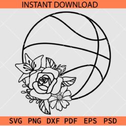 Floral Volleyball ball Sketch SVG, Volleyball Ball Vector SVG, Floral Volleyball Ball Décor SVG