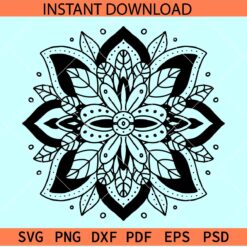 Floral mandala SVG, Flowers Mandala SVG, Floral Mandala Vector SVG