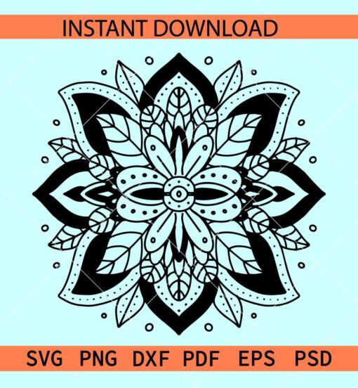Floral mandala SVG, Flowers Mandala SVG, Floral Mandala Vector SVG