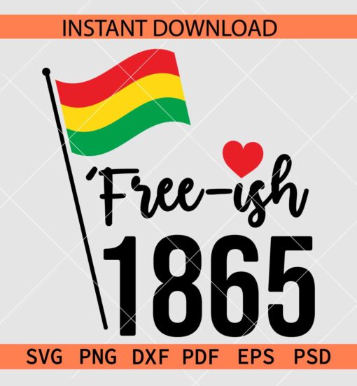 Free-ish 1865 SVG, Juneteenth Flag SVG, June 19th 1865 Flag SVG