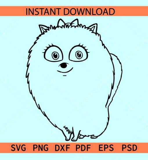 Gidget the Secret Life of Pets outline SVG