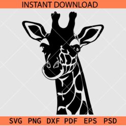 Giraffe Head Silhouette SVG, Giraffe Head Vector SVG, Giraffe Head Stencil SVG