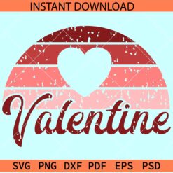 Grunge valentine SVG, Distressed retro semi circle Valentine SVG, Vintage Valentine SVG