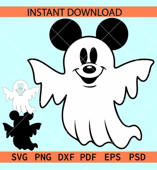 Halloween Ghost Mickey SVG, Mickey Ears Ghost SVG, Mickey Halloween Ghost SVG