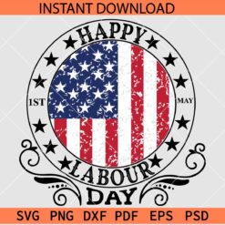 Happy Labour Day 1st May SVG, Labour Day Celebrations Flag SVG