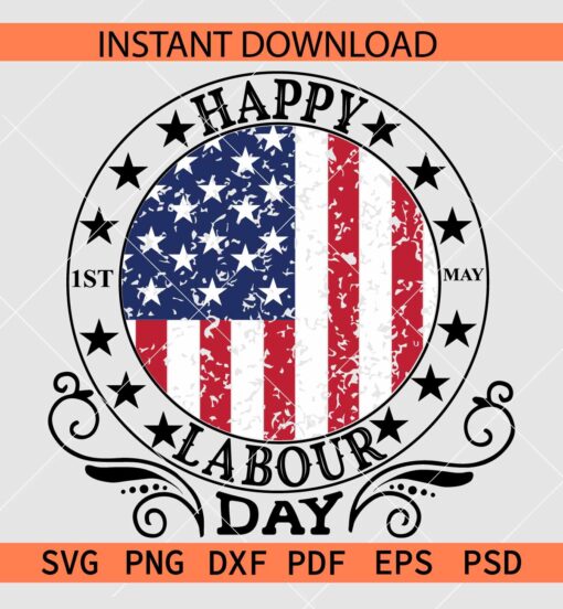 Happy Labour Day 1st May SVG, Labour Day Celebrations Flag SVG