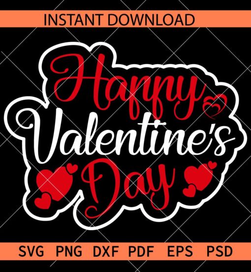 Happy valentines day Hearts SVG, 14th Feb Holiday SVG