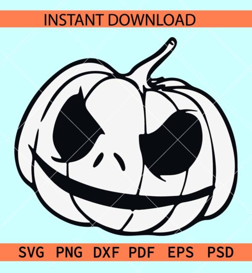 Jack skellington Pumpkin Face SVG, Halloween Jack skellington Pumpkin SVG