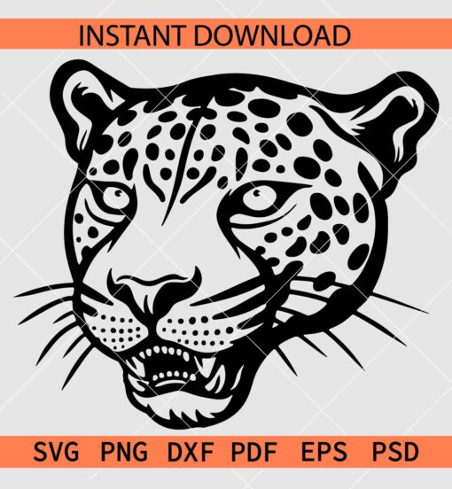 Jaguar Head Svg, Jaguar Face Clipart SVG