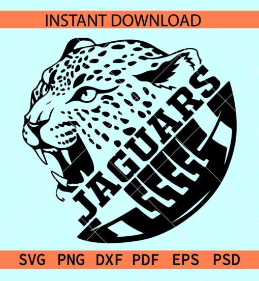 Jaguars Football Ball SVG, The Jaguars Half Football SVG, Team jaguars Football Ball SVG