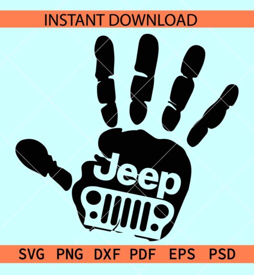 Jeep Hand palm SVG, Jeep Car Hand SVG, Jeep Grill Hand Palm SVG