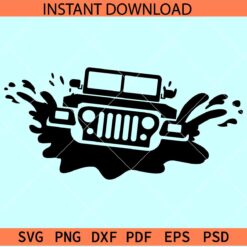 Jeep front Splash SVG, Jeep Grill Splash SVG, Off Road Jeep Car SVG