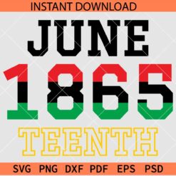 Juneteenth 1865 SVG, June 1865 Teenth SVG, June 19th 1865 SVG