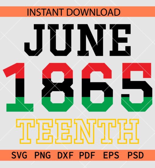 Juneteenth 1865 SVG, June 1865 Teenth SVG, June 19th 1865 SVG
