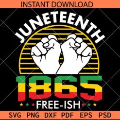 Juneteenth 1865 free-ish Fist SVG, Juneteenth Flag Fist SVG, June 19th 1865 Hand SVG