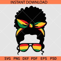 Juneteenth Afro Woman SVG, Juneteenth Afro woman sunglasses SVG