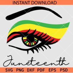 Juneteenth Flag Eye SVG, June 19th Eye SVG, Freedom Day Eye Lashes SVG